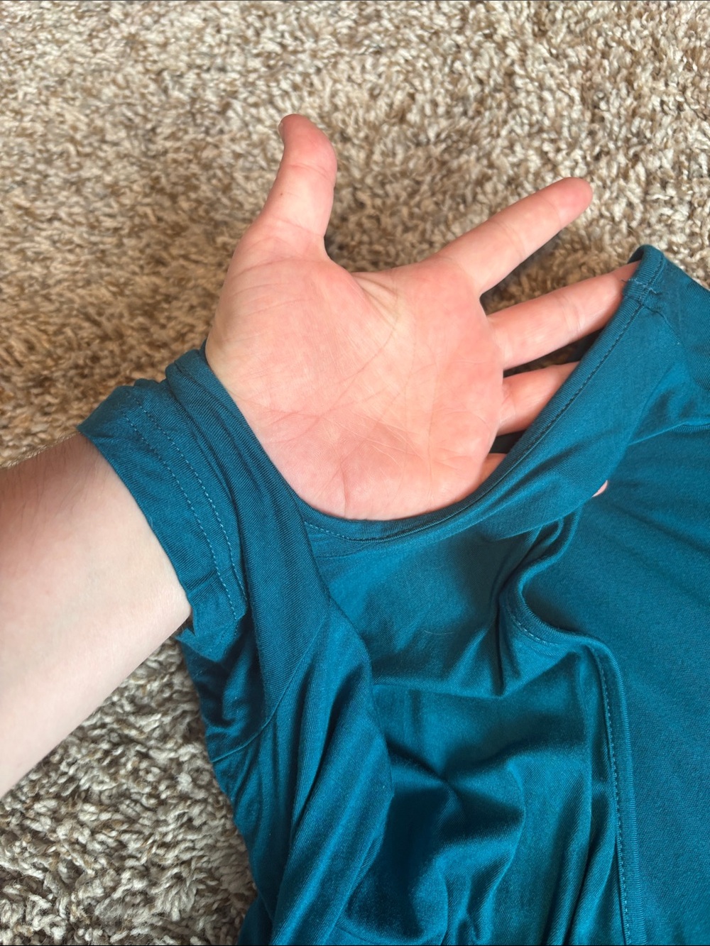 Guberry Teal Short Sleeve Surplice Top - Picture 3 of 4